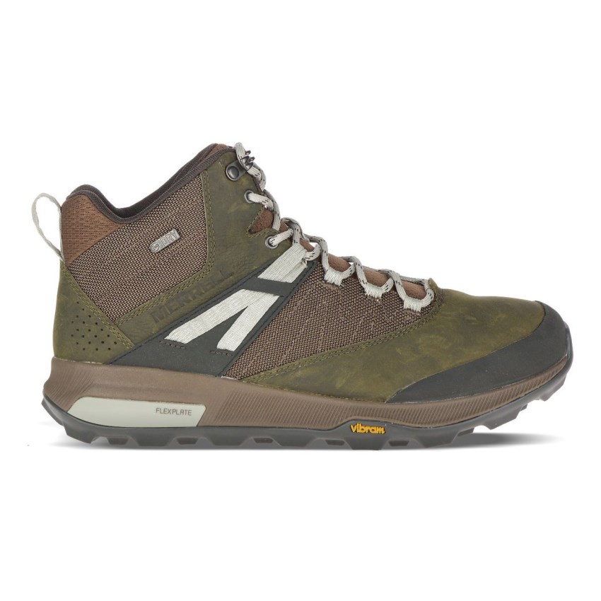 Bottes Merrell Zion Mid Waterproof Vert Olive Homme | A.S.YZWW